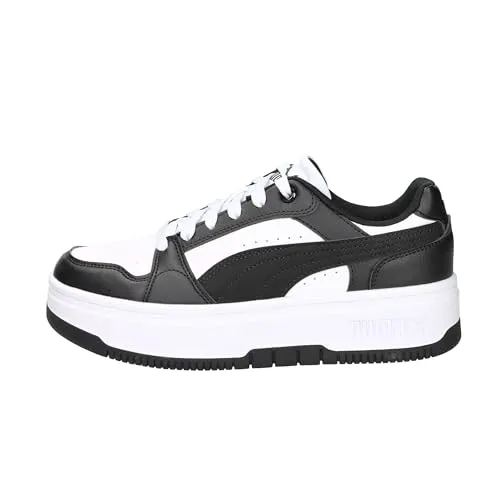PUMA Rebound Femme Jr Sneaker, Weiß Schwarz, 35 EU - Stylische Sneaker für Mädchen, ideal für Freizeit und Sport mit bequemem Tragegefühl und trendigem Design.