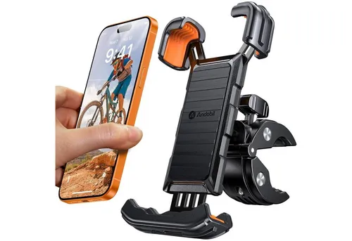 Andobil 2024 Fahrrad Motorrad Handyhalterung 360° Universal Orange - Universelle Handyhalterung für Fahrrad und Motorrad, 360° drehbar für optimale Sichtbarkeit und Sicherheit unterwegs.
