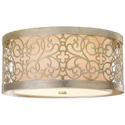 Arabesque Deckenleuchte Blattsilber-Patina von Feiss - Elegante Deckenleuchte aus Stahl und Glas mit Blattsilber-Patina, ideal für stilvolle Wohnräume. Perfekte Lichtquelle für ein gemütliches Ambiente.