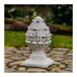 Pinienzapfen Steinfigur von Gartendekoparadies, 37 cm, Grau von gartendekoparadies