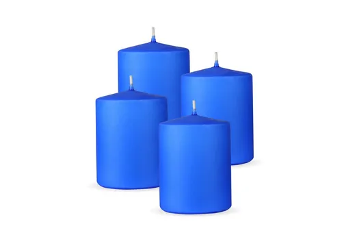 HS Candle Stumpenkerze Säulenkerze Ø7cm (4-tlg), Wachskerzen - unparfümierte Säulenkerzen - viele Farben/Größen