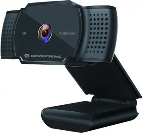 Conceptronic AMDIS02B 2K-Super-HD Webcam - Webcam mit Autofokus und integriertem Mikrofon, bietet brillante 2K-Super-HD-Bildqualität für professionelle Videokonferenzen und Streaming.