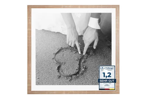 CABBEL Bilderrahmen Posterrahmen 60x60 cm Mokka, Vintage, Modern eckig, MDF, Aufhänger, für 1 Bilder, mit 2x TESA-Klebenagel, Puzzlerahmen, Wechselrahmen, Plexi-Glas