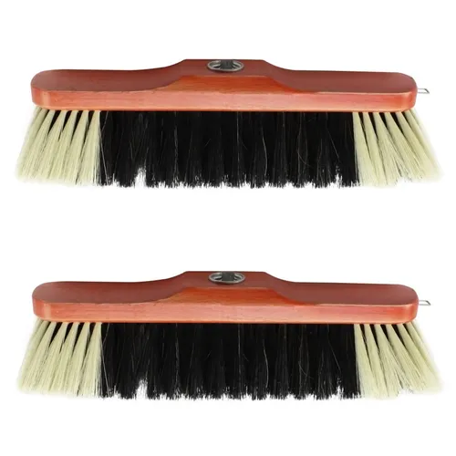 2x Zimmerbesen ohne Stiel mit Schraubgewinde - Stubenbesen mit Rosshaarmischung