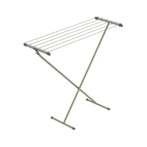 Rörets Wäschetrockner Compact Pearl Beige – Aufbewahrungshaken – braucht wenig Platz – 90x32x83cm – 5,5m Trockenfläche