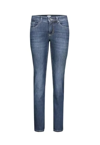 Mac Damen 5-Pocket Jeans Melanie - Größe W34, L34, Simple Wash - Feminine Fit Straight Leg Jeans von Mac, ideal für jeden Anlass mit zeitlosem Design und hochwertiger Verarbeitung.