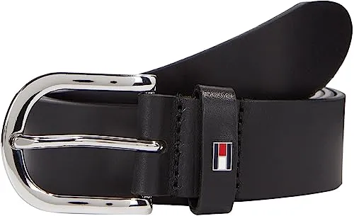 Tommy Hilfiger Ledergürtel mit Logo-Schlaufe, schwarz 70 in schwarz von Tommy Hilfiger