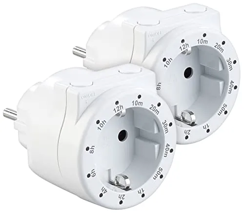 revolt Zeitschaltuhr: 2er-Set Steckdosen mit Countdown-Timer, Status-LED, 3.500 Watt (Zeitschaltuhr Timer-Steckdosen, Countdown Timer, Steckdose Schalter)