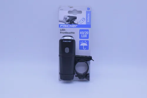 FISCHER Fahrrad Scheinwerfer 85353 LED batteriebetrieben Schwarz Frontleuchte