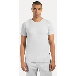 Smilodox T-Shirt Thilo, Schlichtes Shirt, Metallabel, Hochwertigs Kurzarmshirt, zeitlos Allrounder mit modernem Detail Vielseitig kombinierbar Alltag Freizeit grau L