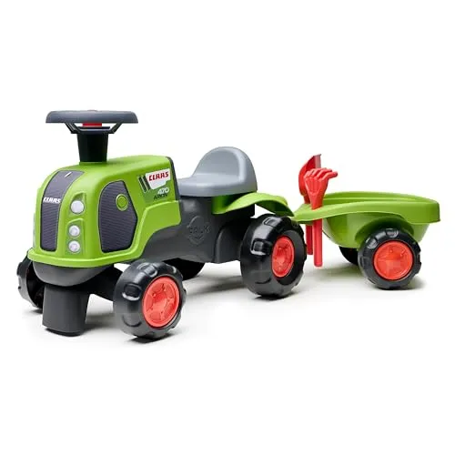 Falk Claas Traktor mit Anhänger | Nachhaltiger Kindersitz Traktor ab 1 Jahr - Kinderfahrzeuge aus 90% recyceltem Kunststoff, ideal für kreative Spielabenteuer und fördert Motorik & Koordination.