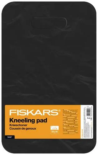 Fiskars Knieschoner, Schwarz, Solid - Kniepolster für Gartenarbeiten mit feuchtigkeitsbeständigem Bezug und großzügiger Schaumstofffüllung für maximalen Komfort und Schutz.