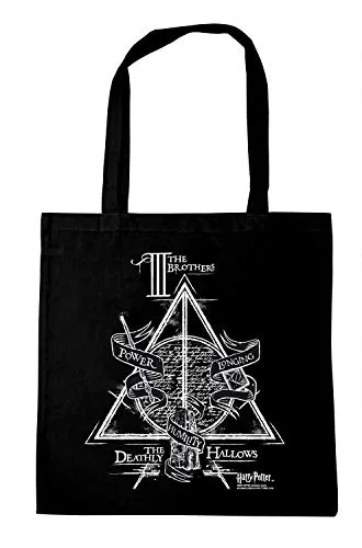 Logoshirt® Harry Potter I Die drei Brüder I Baumwolltasche I schwarz I Lizenziertes Originaldesign