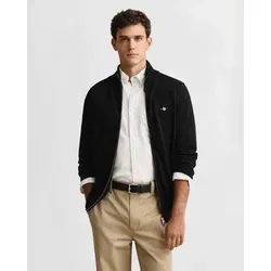 GANT CASUAL COTTON ZIP CARDIGAN Herren L schwarz - Herren-Strickjacke aus 100% Baumwolle, ideal für gemütliche Tage. Mit Rippbündchen an Stehkragen und Ärmeln für zusätzlichen Komfort und Stil. Vielseitig einsetzbar für Freizeit oder Büro.