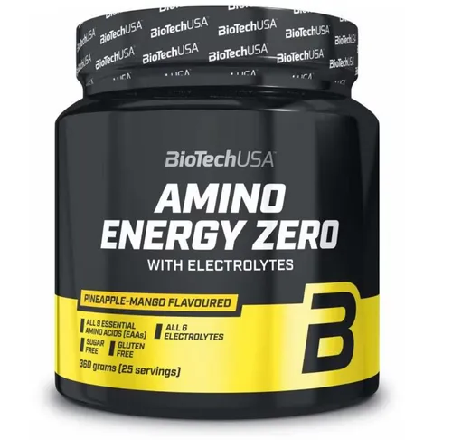 BioTech USA Amino Energy Zero - Ananas-Mango, 360 g Dose - Protein Shake für Muskelaufbau, ohne Zuckerzusatz und mit erfrischendem Ananas-Mango Geschmack für mehr Energie und Leistung im Training.