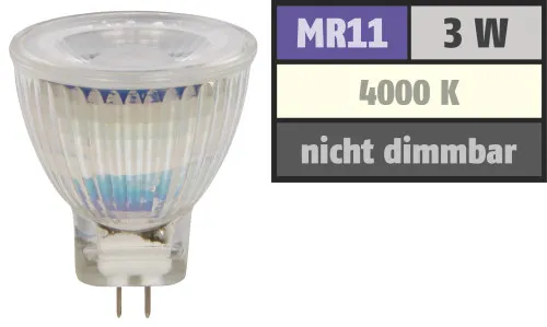MR11 COB LED Leuchtmittel daylight/warmweiß 3W/12V 250 Lumen Spot Birne Strahler