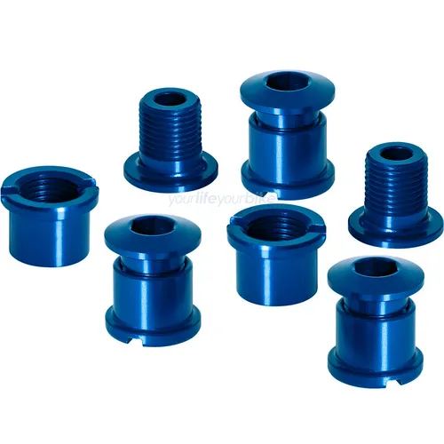 XLC KETTENBLATTSCHRAUBEN 7mm 4-/5-LOCH 10g RENNRAD ALUMINIUM MUTTER FAHRRAD BLAU