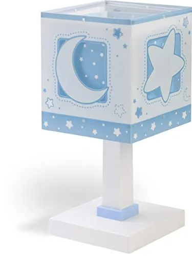 Dalber Kinder Tischlampe Nachttischlampe kinderzimmer Sterne und Mond Moonlight blau, 63231T, E14