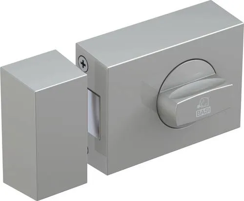 Basi 1305-0205 Türzusatzschloss Silber - Sicherheitstechnik - Effektive Tür-Zusatzsicherung für nach innen öffnende Türen, bietet zusätzliche Sicherheit mit einfachem Zugang durch Drehknauf im Notfall.