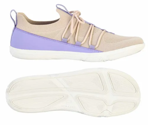 Ballop Barfussschuhe Sneaker Tilava - Leicht & Atmungsaktiv in Beige/Violett, Größe 44 - Sneaker für Alltag und besondere Anlässe, bietet zusätzlichen Halt durch ein Baumwoll-Obermaterial und sorgt dank der flexiblen Sohle für ein optimales Barfußgefühl.