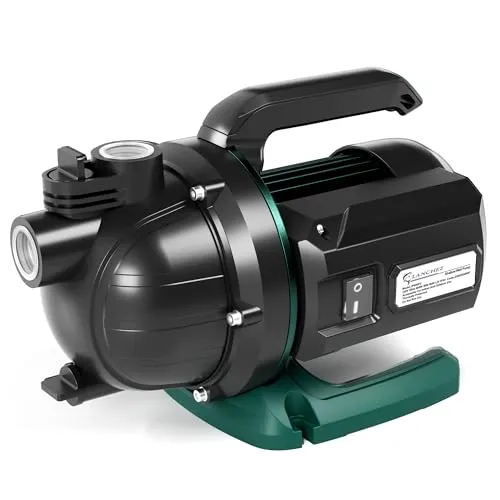 LANCHEZ Gartenpumpe 4600 l/h Fördermenge, 600 W | 36 m Förderhöhe, Ansaughöhe bis zu 8 m, Tragbarer Griff, Wasserpumpe für Regenfässer, Zisternen, Gartenteiche