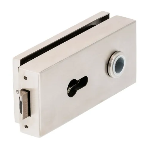 Glastürschloss Q PZ ohne Bänder Edelstahl Glastürbeschlag ohne Griff