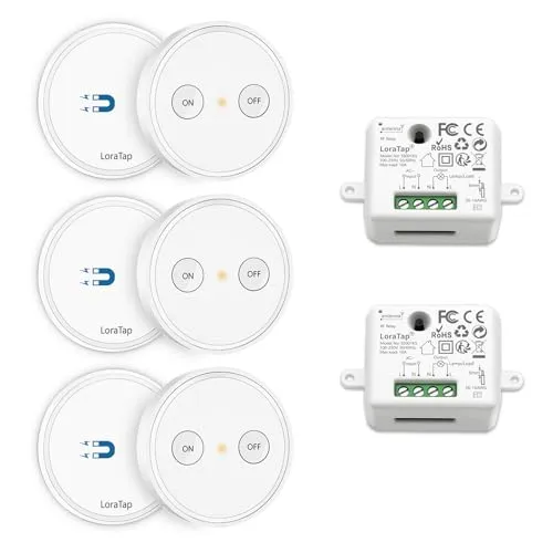 Lichtschalter Funkschalter Set mit Fernbedienung (drei Fernbedienungen mit zwei Empfänger)