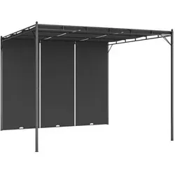 vidaXL Gartenpavillon 3x3 m mit Seitenvorhang - Anthrazit - Pavillons & Partyzelte: Robuster Gartenpavillon mit pulverbeschichteter Stahlkonstruktion und schützendem Seitenvorhang für mehr Komfort bei Outdoor-Aktivitäten.