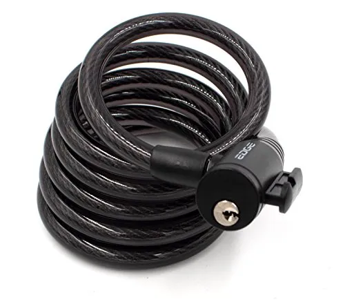 Edge Wired Fahrradschloss 180cm/12mm Kabelschloss Sicherheitsstufe Sehr Hoch Fahrradschloß mit Halterung Fahrrad Schloss für Fahrrad Tricycle Scooter
