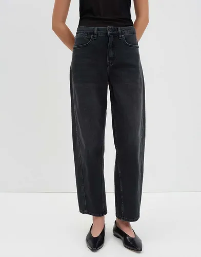 someday Damen Barrel Jeans | CELLMA Mid Rise Raven Black, Größe 42 - Stylische Barrel Jeans aus nachhaltigem BCI Cottonmix mit weitem Beinverlauf. Beininnenlänge ca. 70 cm, ideal für einen modernen Look.