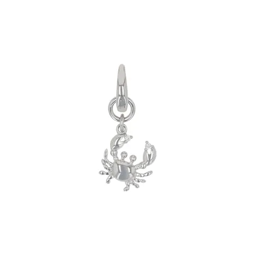 Amor Charm 925 Sterling Silber Damen Charms, mit Zirkonia synth., 2,1 cm, Weiß, Krebs, Kommt in Schmuck Geschenk Box, 2038497