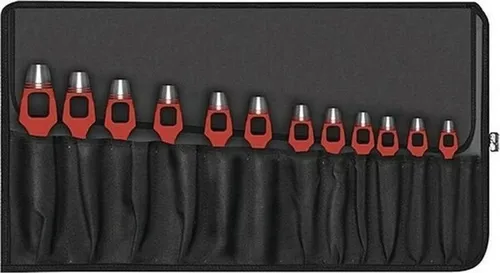 Henkellocheisensatz DIN 7200-A 8-tlg. in Rolltasche von Paffrath