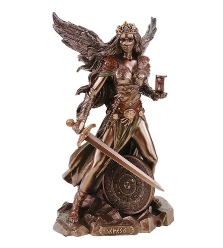 Vogler Dekofigur Nemesis Göttin der Rache Skulptur Veronese 22 cm Figur bronziert