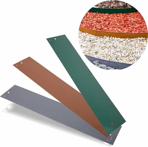 Rasenkanten Metall 13.5cm x 120cm | Beeteinfassung | Beetumrandung | Beetbegrenzungen, Color:grün