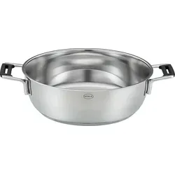 RÖSLE SILENCE PRO Servierpfanne Ø 28 cm - Hochwertige Edelstahl-Pfanne mit isolierten Griffen für sicheres Servieren. Ideal für alle Herdarten, inklusive Induktion, und temperaturbeständig bis 200 °C. Mühelos zu reinigen, perfekt für große Portionen.