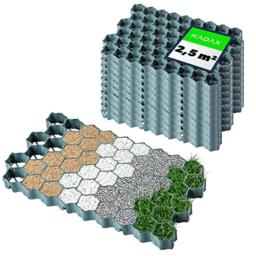 KADAX Paddockplatten aus Kunststoff, 60x40cm, 2,5 m², 2 Farben, Belastbarkeit bis zu 1000 t, Rasengitter mit Antirutschnoppen, Rasenwaben, Rasengitterplatten (Grün, Rechteckig, 10 Stück)