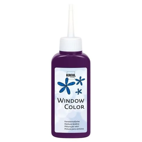 KREUL 42718 - Window Color violett 80 ml, brillante Fenstermalfarbe auf Wasserbasis, leicht abziehbar und ideal für kreative Dekorationen
