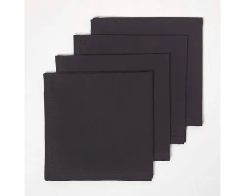 Stoffservietten Schwarz von Homescapes