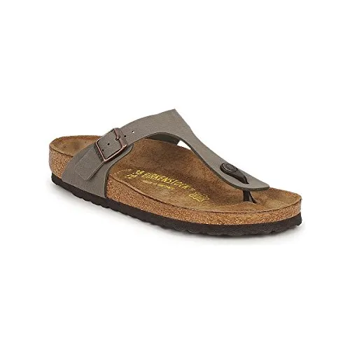 Birkenstock BK043391 Damen Zehentrenner Grau, 36 EU - Sandalen mit anatomischem Kork-Latex-Fussbett für optimalen Komfort und Unterstützung, perfekt für den Sommer.
