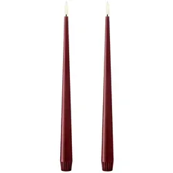 Ester & Erik LED Spitzkerze 30 cm 2er Set Deep Wine in rot von ester & erik