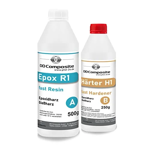DD Composite Epoxidharz Gießharz R1 H1 fast Resin Gießhöhe 0-2cm glasklar Kunst Schmuck Design Handwerk Kunstharz Countertops River-Table