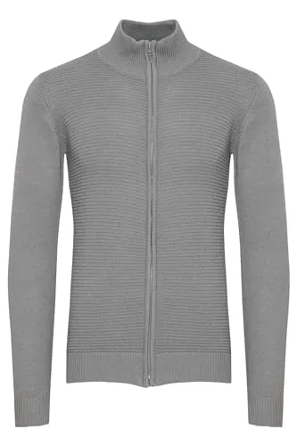 Indicode IDRickert Herren Strickjacke Cardigan - Strickjacke für Herren aus nachhaltiger Baumwollmischung, ideal für Freizeit und Büro, mit stylischem Stehkragen und leichtläufigem Reißverschluss.