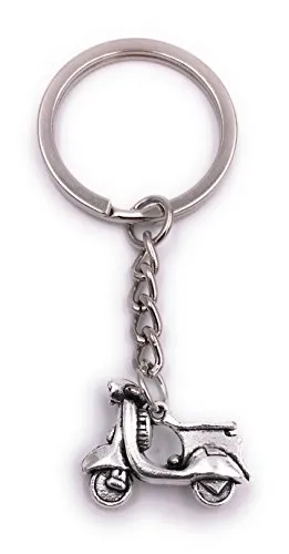 H-Customs Motorroller Roller Schlüsselanhänger Anhänger Silber aus Metall