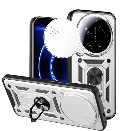 Outdoor Panzer Hülle Xiaomi 17 Ultra Handyhülle Kameraschutz Ringhalter Silber