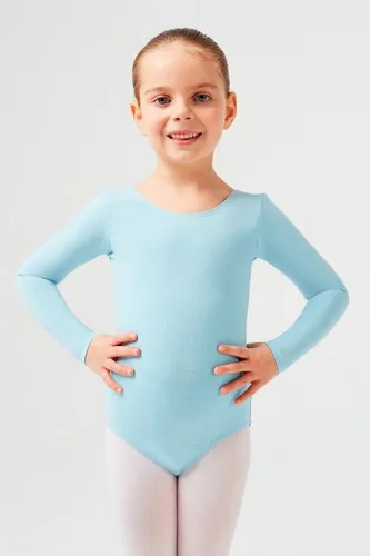 tanzmuster Body Ballettbody Lilly aus weichem Baumwollmischgewebe Langarm Trikot fürs Kinder Ballett