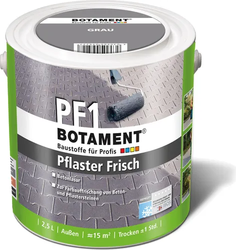 Botament PF 1 Pflaster Frisch - Beton- & Mörtelzusätze, Grau - Mörtel - Hochwertige Lasur für die Farbauffrischung von Pflastersteinen, schützt vor Witterungseinflüssen und erhält die natürliche Struktur.