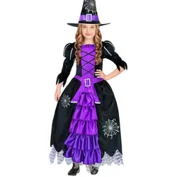 Hexe Lilie Kinder Kostüm - OS Lila - Kostüme für Kinder, bezauberndes Hexenkleid mit passendem Hut für magische Halloween-Abenteuer.