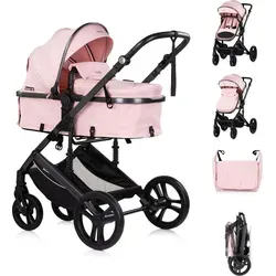 Chipolino Kinderwagen 2 in 1 Amore mit Zubehör in pink von Chipolino
