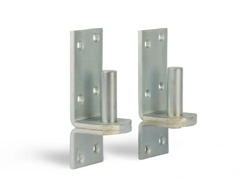 Alberts Kloben auf Platte mit DI-Haken – 2er Set - Ladenbänder aus galvanisch verzinktem Stahl, widerstandsfähig gegen Korrosion und ideal für den Außenbereich. Plattenmaß 167x60 mm, Dornmaß Ø20 mm.