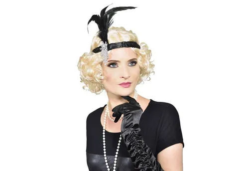 Goods+Gadgets Kostüm Charleston Kostüm 20er Jahre – Burlesque Outfit mit Perlen & Federn, Accessoire für Burlesque Outfit